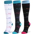 thumbnail image 1 of Compression Socks for Women & Men Circulation - 20-30mmHg 3 Pairs Compression Stockings for Nurse, Pregnancy, 1 of 6