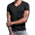 thumbnail image 2 of Men's Short Sleeve Premium Solid Cotton V Neck T Shirts, 2 of 4