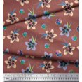 thumbnail image 2 of Soimoi Brown Rayon Fabric Leaves & Flower Floral Decor Fabric Printed Yard 56 Inch Wide, 2 of 3