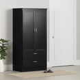 thumbnail image 1 of South Shore Acapella Wardrobe Armoire, in Pure Black, 1 of 15