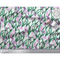thumbnail image 2 of Soimoi Poly Georgette Fabric Leaves & Tulip Floral Print Sewing Fabric Yard 42 Inch Wide, 2 of 3