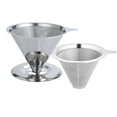 thumbnail image 4 of Pour Over Coffee Dripper Reusable Drip Coffee Filter Portable Pour Over Coffee Maker Home Camping V60 Stainless Filter Cup Hand Coffee Filter, 4 of 9