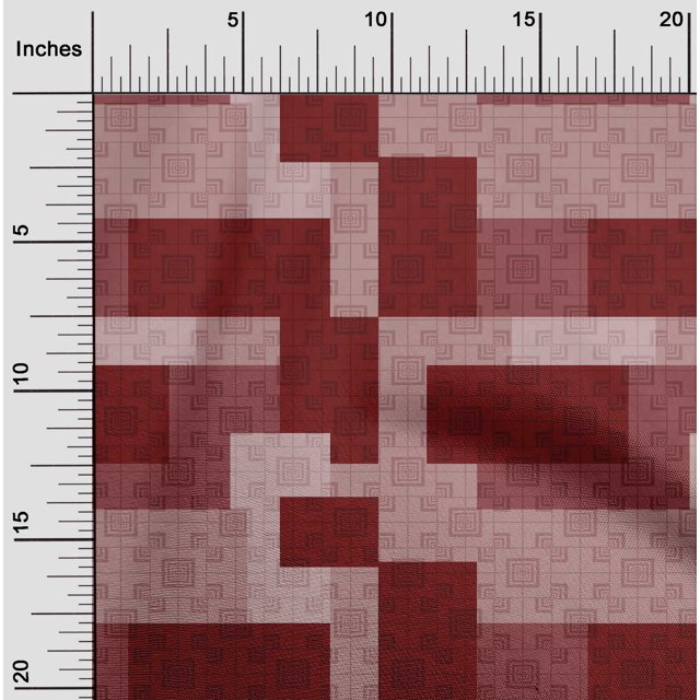 oneOone Tissu Polyester Lycra Tissu à Imprimé Géométrique Carré BTY 56 Pouces de Large