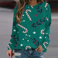 thumbnail image 1 of Sweatshirt de Noël pour Femmes 2023 Mode Imprimé Manches Confortable Respirant Col Rond en Solde, 1 of 5