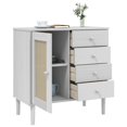 thumbnail image 2 of vidaXL Sideboard SENJA Rattan Look White 80x40x80 cm Solid Wood Pine, 2 of 5