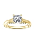 thumbnail image 1 of 1.20 Carat Excellent Asscher Cut Real Diamond Latest Design Solitaire Engagement Ring for Ladies Solid 14K Yellow Gold Size 7.5, 1 of 8