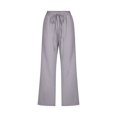 thumbnail image 4 of Women Fashion High Waisted Wide Leg Pants Drawstring Elastic Trousers Comfy Straight Leg Long Pants With Pockets, 4 of 5