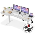 thumbnail image 1 of MotionGrey - Ergo2 XL Adjustable Left L-Shaped Electric Standing Desk with Memory Settings - 63"x24" White Top White Frame Ergonomic Desk for Home and Office, 1 of 10