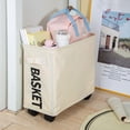 thumbnail image 2 of Rbaofujie Panier à Linge Pliable de Rangement pour Vêtements avec Roues, Imperméable, Panier à Vêtements Roulant, Panier Bac pour Vêtements Sales, Rangement, Grands Bacs de Rangement, 2 of 7
