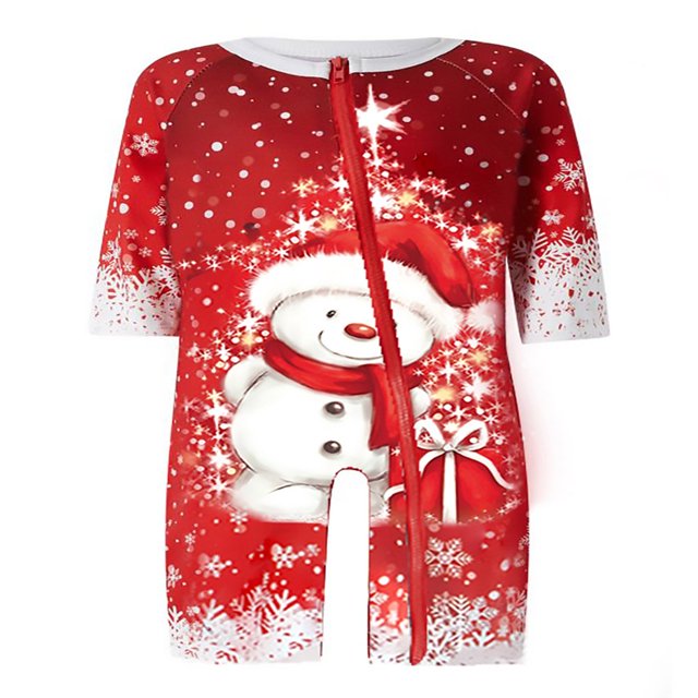Christmas Family Pajamas Set Matching Sleepwear Deer Snowflake Print Pullover + Pants Set