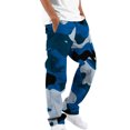 thumbnail image 1 of KIHOUT Pants for Men Cargo Sweatpants Camouflage Elastic Waist Straight Tube Drawstring Pocket Loose Trousers, 1 of 1