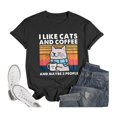thumbnail image 1 of LUOGENLI T-shirts pour Femme pour Femmes Mode Décontractée Imprimée Col Rond Manches Courtes T-Shirt Haut 4xlt T-shirts pour Femmes T-shirts Graphiques Vêtements d'Été Noir P, 1 of 2