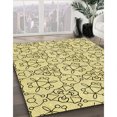 thumbnail image 3 of Ahgly Company Tapis Rond Lavable en Machine Intérieur Transitionnel Jaune Soleil, 6 Pieds Rond, 3 of 7