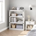 thumbnail image 1 of Ourlova 3 Tier Bookcase Farmhouse Book Shelf with Storage Open Display Bookshelves 40in Low Book Case Wooden 3 Shelf Bookcase Home Decor Furniture, 1 of 7