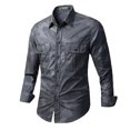 thumbnail image 1 of RXIRUCGD Chemises Cardigan à Boutons avec Col Rabattu Camouflage Mode Décontractée pour Hommes, Gris, Taille : 4TG, 1 of 2