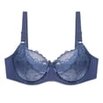 thumbnail image 2 of PENGXIANG Women‘s Underwire Bra Lace Floral Bra Unlined Unpadded Plus Size Full Coverage Bra, 2 of 5