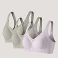 thumbnail image 2 of Amzcrzy 3PC Womens Bras Comfortable Supportive Lift Push up Bra Trendy Solid Color Ribbed Seamless T Shirt Bra 2XL, 2 of 8