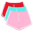thumbnail image 1 of Yanlir 3PCS Active Shorts for Womens Summer Casual Shorts Quick Dry Running Sports Yoga Shorts Workout Stretchy Workout Shorts with Drawstring(Red#2,3XL), 1 of 8