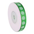 thumbnail image 1 of 15 Rolls Snowflake Print Christmas Red Green Grosgrain Ribbon Roll for DIY Craft, 1 of 3