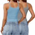 thumbnail image 4 of Timegard Camisoles 2 Pcs pour Femmes Col Rond Côtelé Sans Manches Ajusté Court Haut Décontracté Sortie Camis, 4 of 6