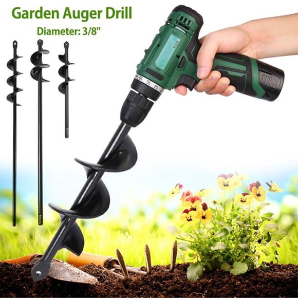 HLONK Auger Drill Bit for Planting - 4” X 22” Heavy-Duty Garden Auger Spiral Drill Bit - Bulb Planter Tool & Auger Post Hole Digger - Hex Drive Drill