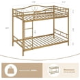 thumbnail image 3 of Bingirl Twin Over Twin Metal Bunk Bed with Ladder and Guardrails - Heavy - Duty, 400 Lbs Capacity - No Box Spring Needed - Simple Assembly - Gold - Stylish Space - Saving Design, 3 of 7