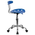 thumbnail image 3 of Vibrant Bright Blue and Chrome Swivel Task Chair with Tractor Seat, 3 of 9