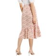 thumbnail image 3 of Unique Bargains Women's Floral Elastic Waist Ruffle High Low Hem Skirts, 3 of 6