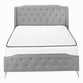 thumbnail image 3 of Monarch Specialties Bed, Queen Size, Platform, Bedroom, Frame, Upholstered, Linen Look, Metal Legs, Grey, Chrome, Transitional, 3 of 7