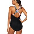 thumbnail image 4 of Charmo Womens Pro One Piece Athletic Bathing Suit Color Block Swimsuit, 4 of 6