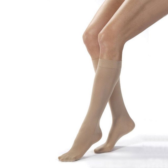 Jobst Opaque Closed Toe Knee Highs - 20-30 mmHg Natural Medium