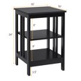 thumbnail image 2 of Patiojoy 2PCS 3-tier Side Table Nightstand Sofa End Table Storage Display Shelf Black, 2 of 10