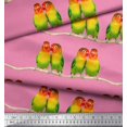 thumbnail image 3 of Soimoi Polyester Crepe Fabric Branch & Colorful Parrot Bird Print Fabric by Yard 42 Inch Wide, 3 of 3