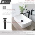 thumbnail image 3 of Stylish Vessel 19"Wx 11 ½"D White Porcelain Rectangular Bathroom Sink P-227H, 3 of 11