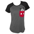 thumbnail image 1 of Disney 46049-X-Large Mickey Mouse Womens Grey Pocket Sized T-Shirt - Extra Large, 1 of 1