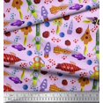 thumbnail image 3 of Soimoi Velvet Fabric Rocket,Planet & Astronaut Cartoon Decor Fabric Printed Yard 58 Inch Wide, 3 of 3