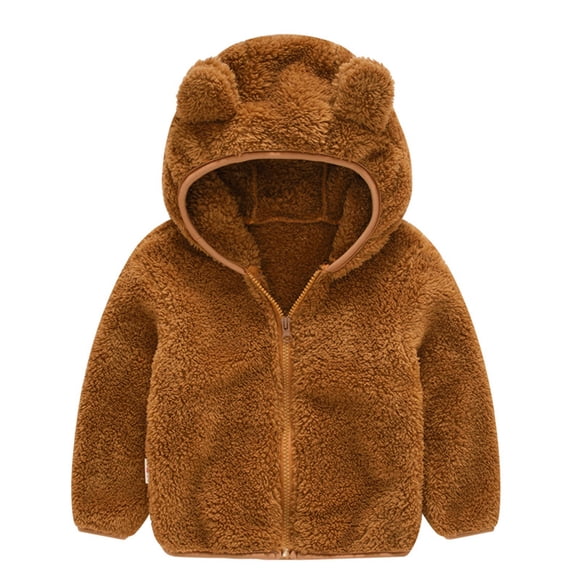 Coat Warm Ear Cute Light Jacket for Kids Boy Hooded Baby Kids Flower Long Coat Outwear Toddler Thick Zipper Girls Coats Girls Coat&Jacket