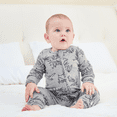 thumbnail image 1 of PatPat Baby Boy/Girl Plant Print Zip-up Snug-Fitting Wool Pajamas, 1 of 2