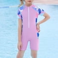 thumbnail image 2 of Girl Rash Guard Swimsuits Flower Graphic Printed Sun Protection Long Sleeve Girl Bathing Suit 9-10 Years Girl Fashion, 2 of 9