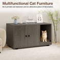 thumbnail image 4 of Costway Wooden Cat Litter Box Enclosure, Hidden Litter Box Furniture with Scratching Board Oak, 4 of 10