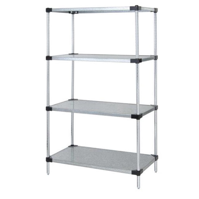 4-Shelf, Galvanized Steel Solid Shelving Unit - 24 x 30 x 63 in.