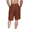 thumbnail image 4 of Diufon Men's Athletic Shorts Cotton Linen Drawstring Waisted Outdoor Sport Shorts Spring Summer Shorts with Pockets, 4 of 5