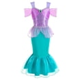 thumbnail image 2 of Girls Mermaid Princess Ariel Costume Cosplay Carnival Birthday Party Mermaid Dress, 2 of 8