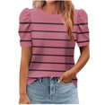 thumbnail image 1 of Pisexur Hauts pour Femmes, Hauts de Sortie pour Femmes & T-Shirt à Manches Courtes Col Rond Imprimé, Haut Ample, Hauts de Printemps pour Femmes Rose, m, 1 of 3