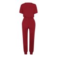 thumbnail image 5 of Yuyuzo Womens Workout Sets 2 Piece Short Sleeve Crew Neck T-Shirts Drawstring Jogger Pants with Pockets, 5 of 5