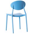 thumbnail image 4 of Chaise de Salle à Manger Extérieure en Plastique Moderne avec Dossier Ovale Ouvert, Bleu Ensemble de 2, 4 of 7