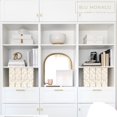 thumbnail image 4 of BLU MONACO Decorative Foldable Magazine Storage Boxes for Desk Set of 4 with Gold Floral Pattern and Gold Label Holder - Ideal Book Boxes or Vertical File Organizer Make Bookshelf Organization Easy, 4 of 7
