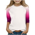 thumbnail image 1 of SERTG T-Shirt Mode Enfant Col Rond Manches 3/4 Imprimé Col Rond pour Été et Printemps 4-15 Ans (Beige3,9 Ans), 1 of 7