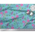 thumbnail image 3 of Soimoi Georgette Viscose Fabric Leaves & Peony Floral Decor Fabric Printed Yard 42 Inch Wide, 3 of 3
