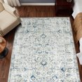 thumbnail image 1 of RUGKING Traditional Area Rug 5x7 Blue Multi Flodable Floral Print Distressed Non Slip Indoor Rug for Living Room Bathroom Kitchen Bedroom, 1 of 6